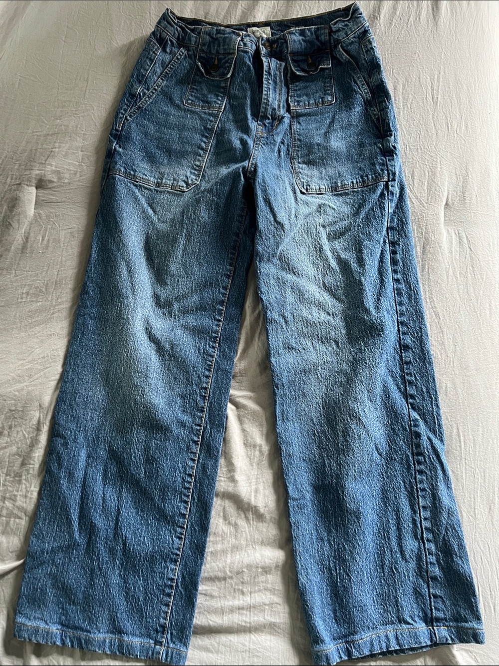 Kensie High-Rise Wide Leg Jeans in Blue